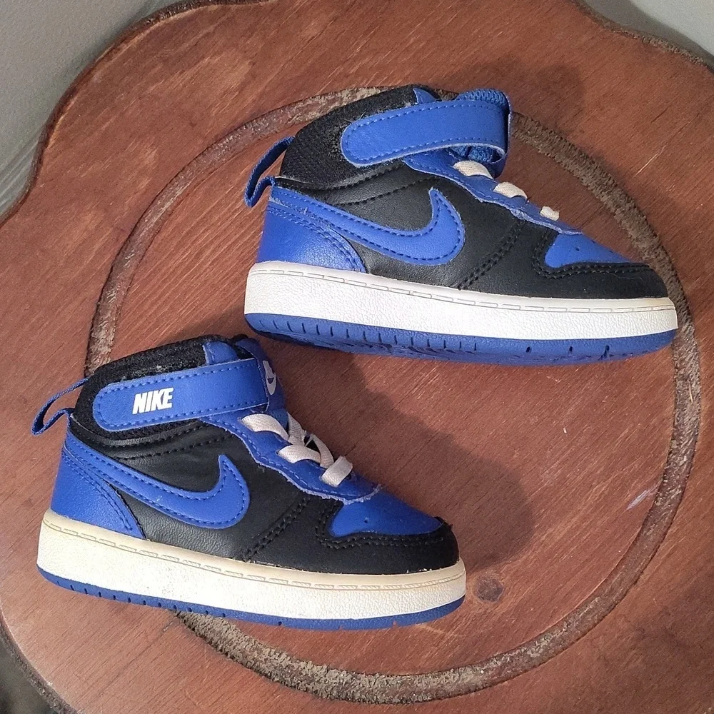 Nike Court Borough Mid 2 Td Trainers Black Game Royal Sz 5C DM8874-001